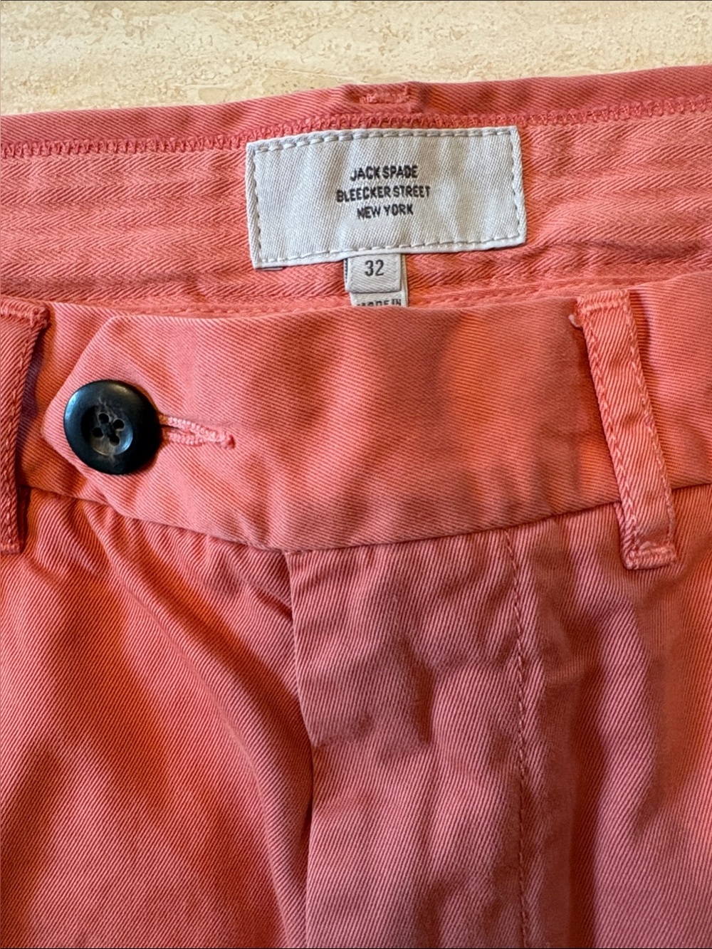 Jack Spade Pants Mens Sz 32 Chino Straight Leg Trousers Bleeker Street Cotton
